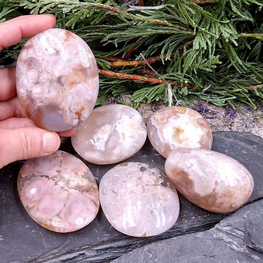 #AG-253B Polished Flower Agate 100-115g