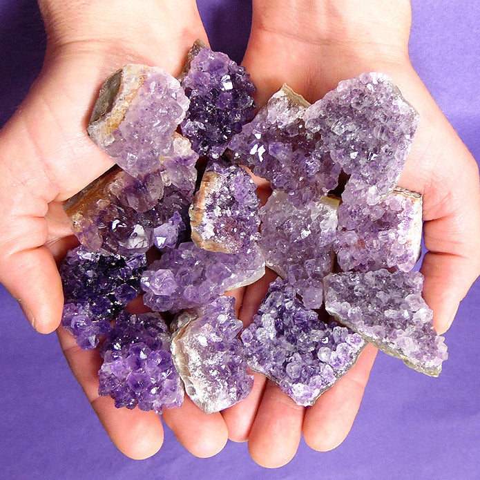 AM-392 Baby Amethyst Clusters by each