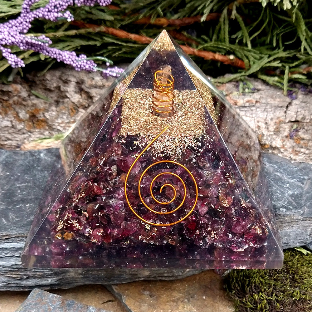 GAR-62 Large Garnet Orgone Pyramid