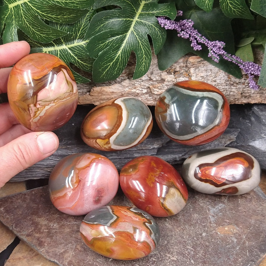 JSP-64A Polychrome Jasper Palm Stone 0.41 lb
