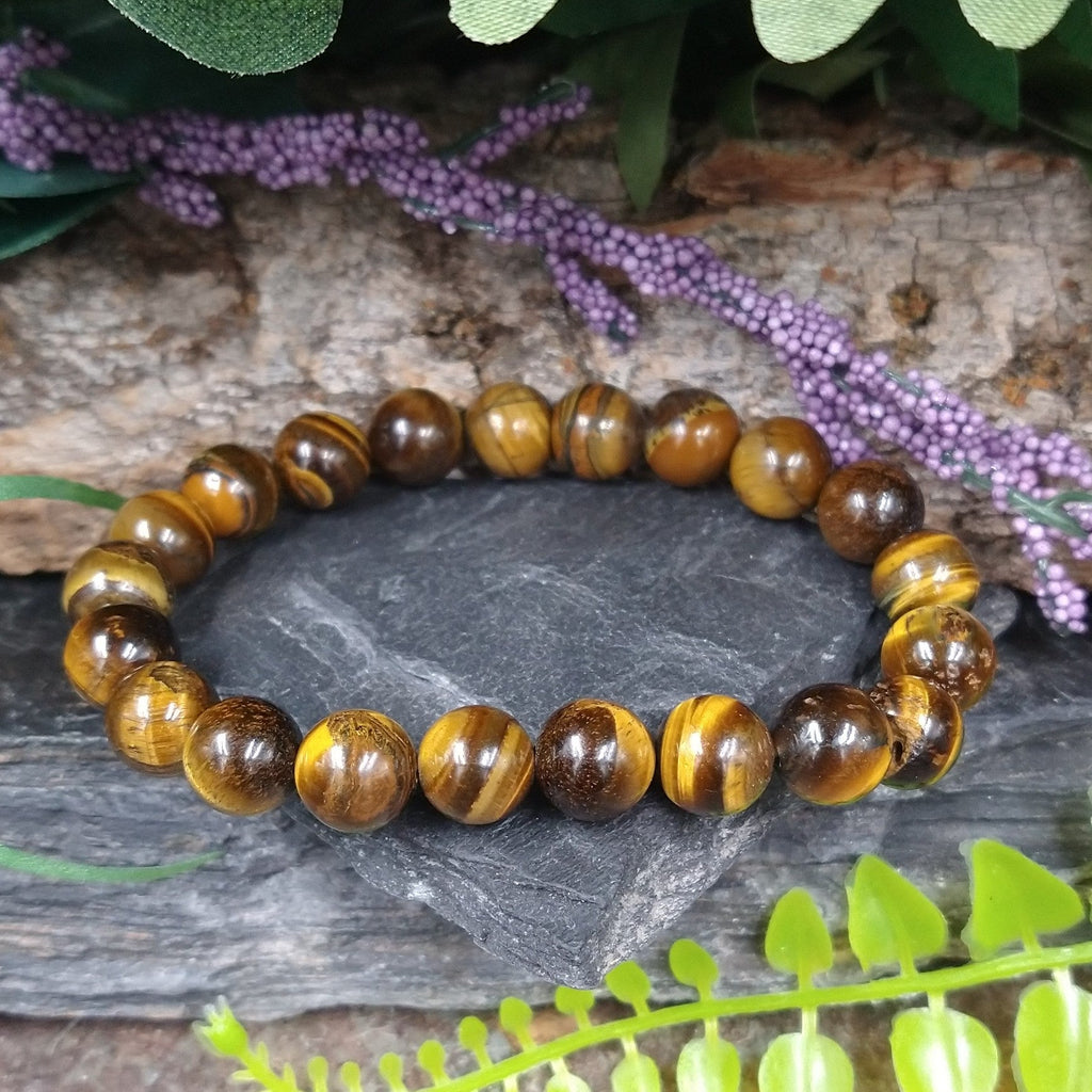 TE-33 Men's Gold Tiger Eye Bracelet